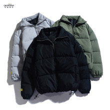 Custom Outdoor Winter Padding Jacket Blank Polyester Warm Casual Loose Men Thick Puffer Jacket with Stand Collor